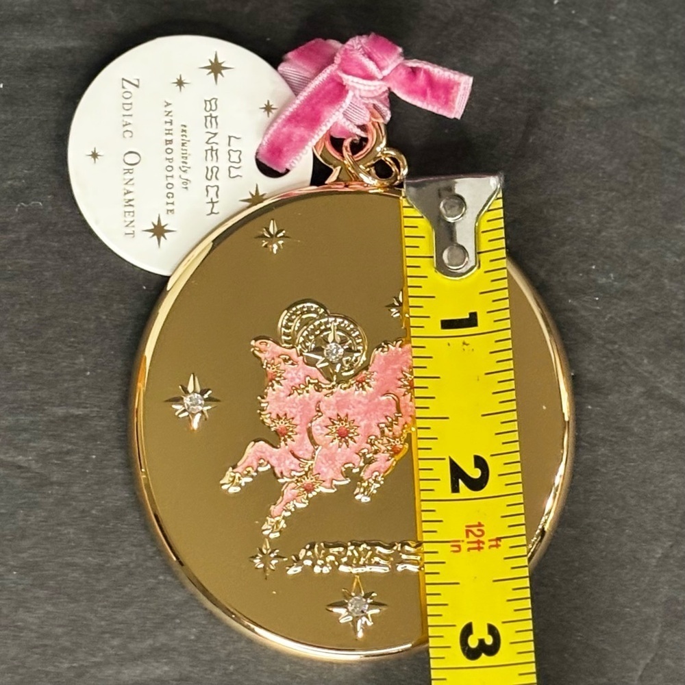 Anthropologie Lou Benesch Zodiac Ornament Gold Plated "Aries" NWT - Picture 6 of 10